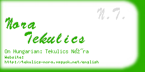 nora tekulics business card